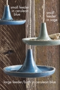 Large Glazed Catalina Terracotta Bird Feeder/Bird Bath in Cerulean Blue or Sage Green. | As seen in Real Simple Magazine Wedding Gift Guide 2012!